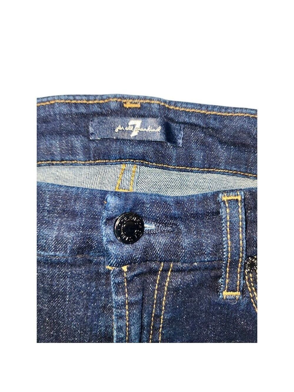 Vintage 7 SEVEN straight leg ankle cut off dark wash jeans size 29 - Picture 4 of 6